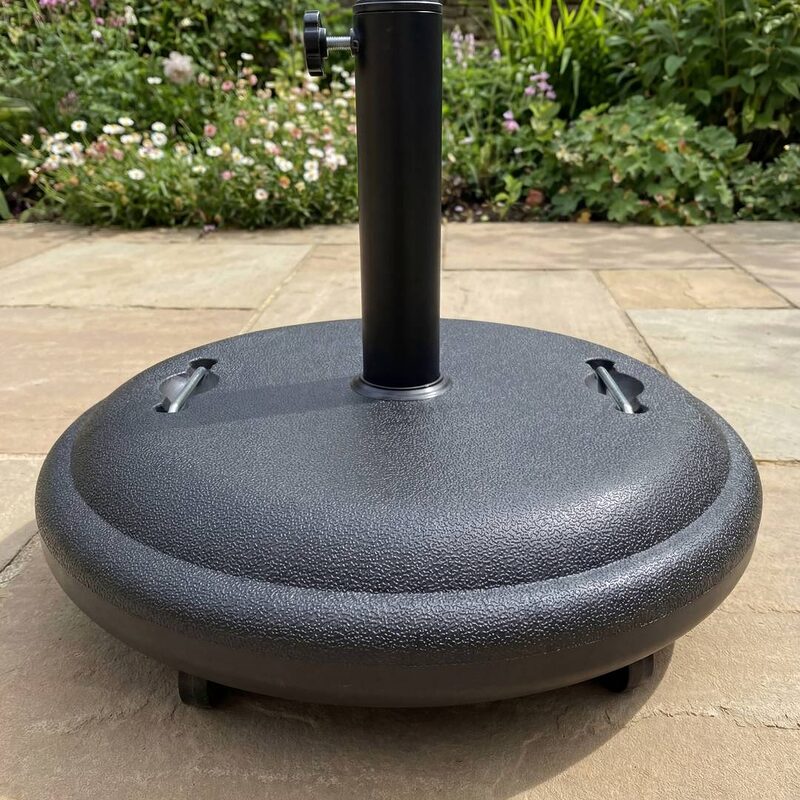 25kg Garden Parasol Base with Carry Handles and Wheels